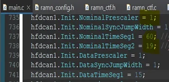 Figure 3. Set correct baud rate and prescaler in Main.c