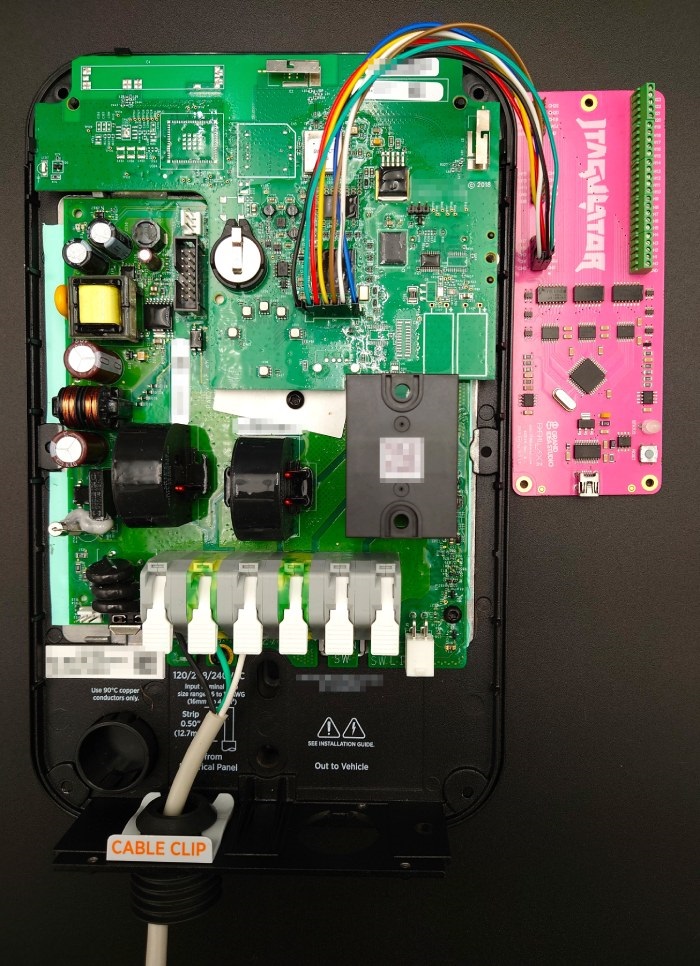 Figure 2. The JTAGulator attached to the target unit