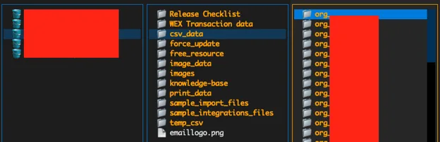 Figure 3. Exposed Amazon S3 bucket contents viewed through s3tui 
