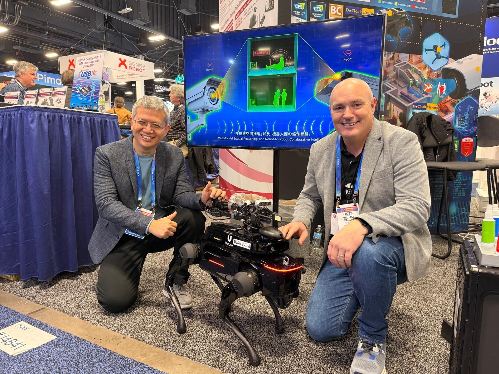 Figure 3: VicOne's Chief Executive Officer, Max Cheng, and VicOne&nbsp;<span>Vice President & Managing Director for US and EU, Willy Dalton, at the DeCloak Booth at CES last January 6-9, 2026.